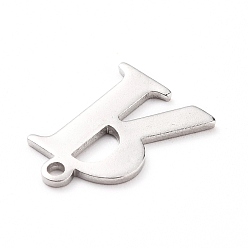 Letter R 304 Stainless Steel Charms, Laser Cut, Alphabet, Stainless Steel Color, Letter.R, 12x9x0.8mm, Hole: 1mm