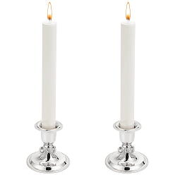Silver Zinc Alloy Candle Holders, Bowknot, Silver, 44~70x66mm, Inner Diameter: 20x28mm