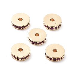 Light Gold Латунные микро проложить кубического циркония бусы, долговечный, стойки покрытие, плоско-круглые, золотой свет, 8x2.5 мм, отверстие : 1.6 мм