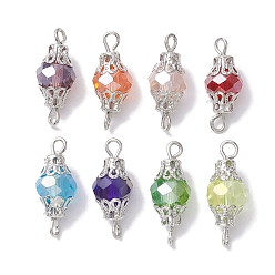 Платина Стекло смешанного цвета с железным соединительным звеном, круглые, платина, 18.5x7.5 мм, отверстие : 2 мм, 8 шт / комплект