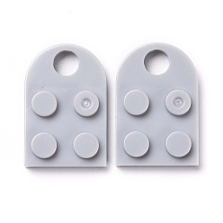 Светло-серый Подвески из смолы, строительные блоки талисманы, половину овальной, светло-серый, 23.5x15.5x5 мм, отверстие : 5 мм