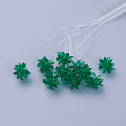 Зеленый Стеклянные бусины тканые, цветок / бенгальский, изготовлен из конских глазных чар, зелёные, 13 мм