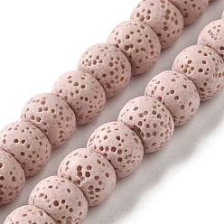 Лавандовый румянец Нити бусин из натурального камня, окрашенные в лавовый камень, рондель, лавандовый румянец, 10x7~7.5 мм, отверстие : 1.6 мм, около 55~56 шт / нитка, 16.14'' (41~41.5 см)