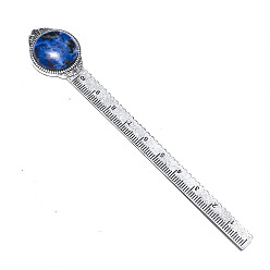 Содалитовое Закладка линейки из сплава, закладка из содалита-кабошона, 120x20 мм