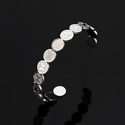 Золотой 201 женские браслеты-манжеты из нержавеющей стали, плоские круглые с бабочкой, золотые, внутренний диаметр: 2.32 дюйм (5.9 см)