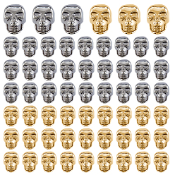 (52) Непрозрачная лаванда 60 шт. 2 цвета цинковый сплав пуговицы с хвостовиком, 1-луночное, череп, разноцветные, 15.5x10x10.5 мм, отверстие : 2 мм, 30 шт / цвет