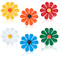 (52) Непрозрачная лаванда 6шт. железные настенные украшения, для украшения дома, цветок, разноцветные, 96x93x1 мм