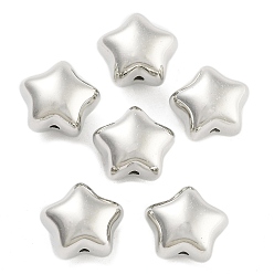 Платина CCB пластиковые шарики, звезда, платина, 11x13x10.5 мм, отверстие : 1.4 мм, Около 649 шт / 500 г