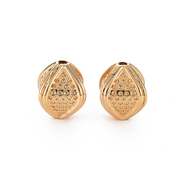 Настоящее золото 18K Латунные бусины, без никеля , конусов, реальный 18 k позолоченный, 10x8x8 мм, отверстие : 1.5 мм