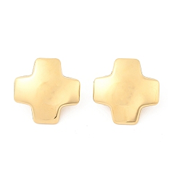 Золотой 304 из нержавеющей стали серьги, крестик, золотые, 30x30 мм