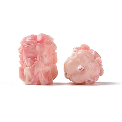 Light Coral Opaque Epoxy Resin Beads, Saint, Light Coral, 16x13x14mm, Hole: 1.6mm