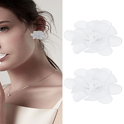 WhiteSmoke 1Pair Flower Acrylic Stud Earrings, WhiteSmoke, 27mm