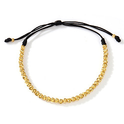 Золотой Латунные бисерные плетеные браслеты из бисера, плетеные браслеты из полиэфирного шнура для женщин, круглые, золотые, 11.02 дюйм (28 см)