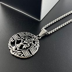 Нержавеющая Сталь Цвет 304 подвеска из нержавеющей стали в виде дерева жизни, винтажные панк-модные ожерелья с индивидуальным стилем, цвет нержавеющей стали