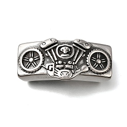 Rectangle 304 из нержавеющей стали слайд прелести, для изготовления кожаных браслетов, античное серебро, шаблон, прямоугольные, 37.5x17.5x9 мм, отверстие : 12.5x6 мм