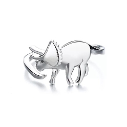 Платина Кольца-манжеты из цинкового сплава «дракон» для унисекс, кольцо на палец анимал, платина, внутренний диаметр: 18 мм