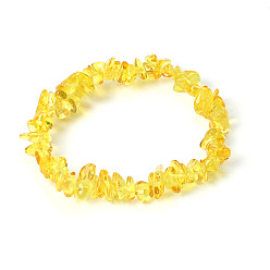 Желтый Кварц Эластичные браслеты из натурального желтого кварца с бусинами, украшения для женщин мужчина, 7-1/4 дюйм (18.5 см)