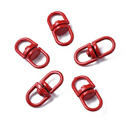 Red Spray Painted Eco-Friendly Alloy Double Eye Swivel Clasps, Swivel Snap Hook, Key Clasp Connectors, Cadmium Free & Nickel Free & Lead Free, Red, 19x9x6mm, Hole: 5X5.5mm
