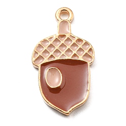 Acorn Подвески из сплава с эмалью ко дню благодарения, золотой свет, желудь, 23x12.5x1.5 мм, отверстие : 1.8 мм