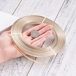 Navajo White Aluminum Wire, Bendable Metal Craft Wire, Flat Craft Wire, Bezel Strip Wire for Cabochons Jewelry Making, Navajo White, 5x1mm, about 32.8 Feet(10m)/roll