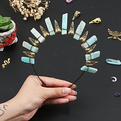 Амазонит Резинки для волос из натурального амазонита, аксессуары для волос для женщин и девочек, 185x155x15 мм