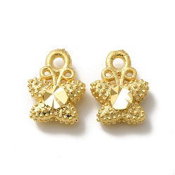 Echt 24 k vergoldet Messing Charme, cadmiumfrei und bleifrei, Schmetterlings-Charme, echt 24 k vergoldet, 9x7x3 mm, Bohrung: 1.2 mm