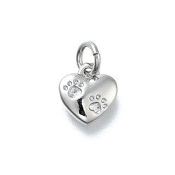 Платина Латунные подвески, сердце прелести, долговечный, без свинца и без кадмия, стойки покрытие, с целью перехода в кольце, платина, 8x7.5x1.5 мм, отверстие : 3 мм