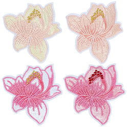 (52) Непрозрачная лаванда 8шт 4 цвета компьютеризированной ткани для вышивки пришить нашивки, аксессуары для костюма, цветок, разноцветные, 80x78 мм, 2 шт / цвет