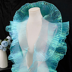 Голубой 10 ярдов прозрачного полиэстера с плиссированной кружевной отделкой, кружевная лента с рюшами для аксессуаров к одежде, голубой, 5-7/8 дюйм (150 мм)