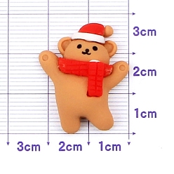 Медведь Рождественская серия из непрозрачной смолы декодирует кабошоны, медведь, 30x20 мм
