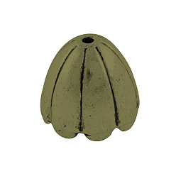 Античная Бронза Тибетский сплав стиля мульти-лепесток крышки шарика,, без кадмия, без никеля и без свинца, античная бронза, 17.5x16 мм, отверстия: 2 мм, Внутренний диаметр: 13 мм, о 125 шт / 1000 г