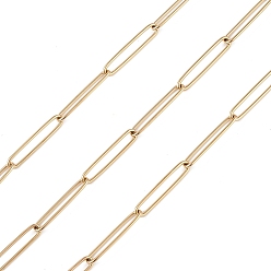 Golden 304 Stainless Steel Paperclip Chains, Unwelded, with Spool, Golden, 20x4x1mm, about 32.81 Feet(10m)/Roll