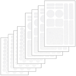 Прозрачный 8 шт. 2 стили резиновые противоскользящие шестиугольные наклейки-ленты для телефонов Peva, клавиатуры, игровые автоматы, контроллеры мыши, прозрачные, 95~125x160x0.8 мм, 4 шт / стиль