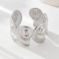 Нержавеющая Сталь Цвет Ракушки 304 браслеты-манжеты из нержавеющей стали для женщин, не тускнеет, цвет нержавеющей стали, внутренний диаметр: 1-7/8 дюйм (4.9 см)