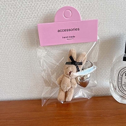 Розовый Милый брелок в виде мягкого шерстяного кролика, висячие украшения, туманная роза, 70~85 мм