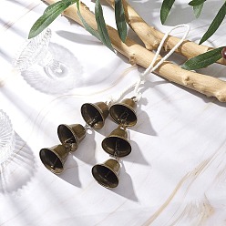 Античная Бронза Украшения из железных колокольчиков, с хлопковыми нитками, для елочных подвесных украшений, античная бронза, 280 мм