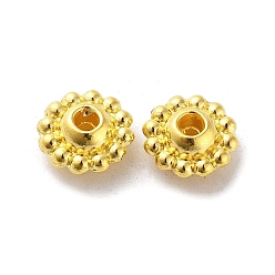 Golden Tibetan Style Alloy Beads, Cadmium Free & Lead Free, Flower, Golden, 9x4.5mm, Hole: 1.9mm, about 1000pcs/1000g