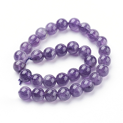Amethyst Natural Amethyst Beads Strands, Round, 6mm, Hole: 1mm, about 32pcs/strand, 7.6 inch