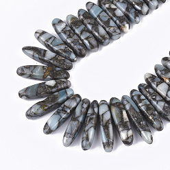 Imperial Jasper Natural Imperial Jasper Beads Strands, Graduated Strip, 18~46x4~8x6~9mm, Hole: 1mm, about 55~64pcs/strand, 15.7 inch~16.5 inch