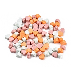 (52) Непрозрачная лаванда Частицы сургуча, для ретро печать печать, сердце, разноцветные, 7.3x8.6x5 мм , около 110~120 шт / мешок