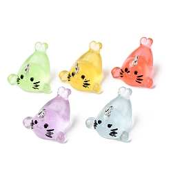 Other Animal Прозрачные смоляные подвески, с железной платиной петлей, печать, 12x17x19.5 мм, отверстие : 2 мм