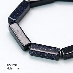 Полуночно-синий Бусины из дрогоценного камня, синтетический синий авантюрин, кубоид, темно-синий, 12x4x4 мм