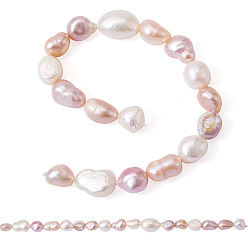 (52) Непрозрачная лаванда 2 бусины из натурального культивированного пресноводного жемчуга, двух сторон полированной, разноцветные, 8~12x8~9x5~9 мм, отверстие : 0.7 мм, около 17~18 шт / нитка, 6.69~7.09'' (17~18 см)