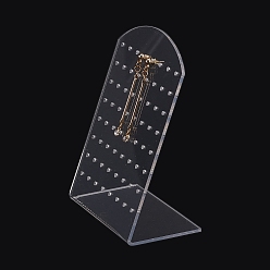 Прозрачный Акриловые стойки для сережек, l-образный, прозрачные, 4.65x8x11.1 см