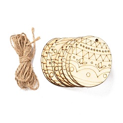 Другие Кулоны в форме пасхального яйца своими руками, с пеньковой веревки, волновая картина, 74~84x58~68x2~2.5, отверстие : 2.5~3 мм, 10 шт / пакет