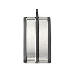 Нержавеющая Сталь Цвет 304 подвески из нержавеющей стали, прямоугольный шарм, цвет нержавеющей стали, 36.5x17x4.5 мм, отверстие : 4 мм