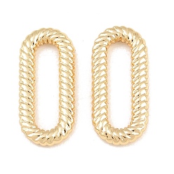 Golden 304 Stainless Steel Linking Rings, Twisted Oval, Rack Plating, Long-Lasting Plated, Golden, 22x10x2.5mm