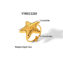 Золотой Модное кольцо-манжета в виде звезды, 304 женские украшения из нержавеющей стали, золотые