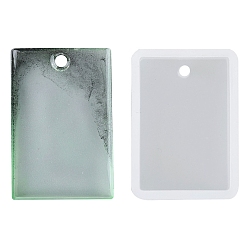 White Rectangle Pendant Silicone Molds, for UV Resin, Epoxy Resin Jewelry Making, White, 33x23x7.5mm