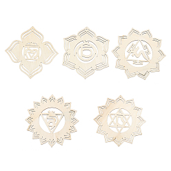 Седло Коричневый 1 набор незаконченных богемных медитаций, символ энергии, деревянные подвесные наборы для украшения, чакра йога настенное искусство висячий орнамент, с веревкой, седло коричневый, кусок дерева: 14.25~15x13~15x0.3см, отверстие : 3~3.5 мм, 5 шт / комплект